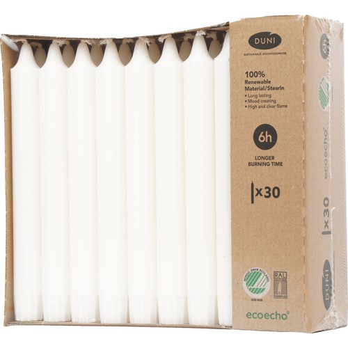 Kronljus Simply Stearin Vit 19cm 30-pack Duni