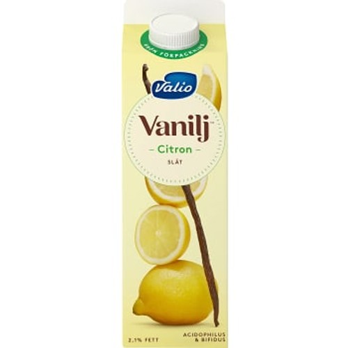 Vaniljyoghurt Citron utan fruktbitar 2% 1000g Valio