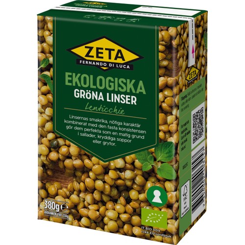 Gröna linser Ekologisk 380g Zeta
