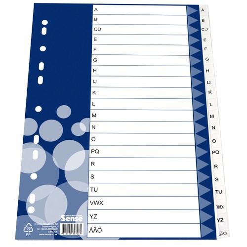 Plastregister A-Ö A4 Sense
