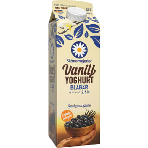 Vaniljyoghurt Blåbär 2,5% 1000g Skånemejerier