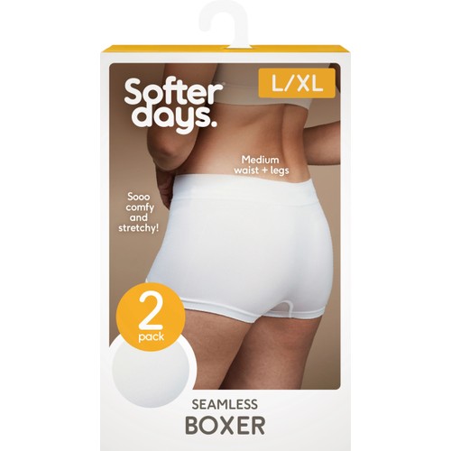 Boxer seamless L/XL 2p vit Softer Days