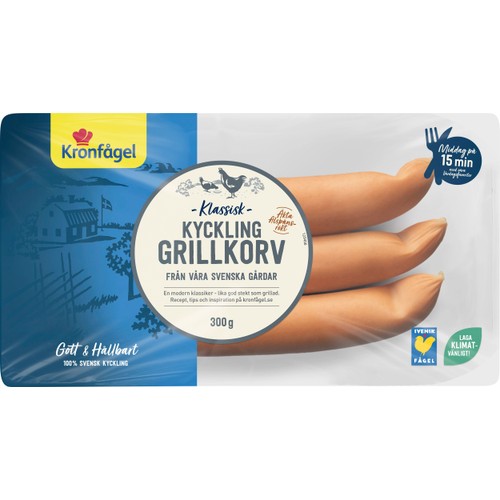 Grillkorv Kyckling Klassisk 300g Kronfågel