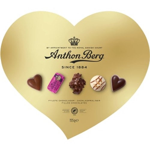 Chokladask Hjärtformad Guldask 155g Anthon Berg