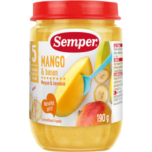 Mango & banan Från 5-6m 190g Semper