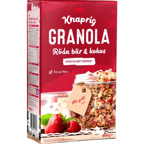 Granola Röda bär & kokos 450g ICA