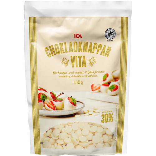 Chokladknappar Vit Choklad 150g ICA