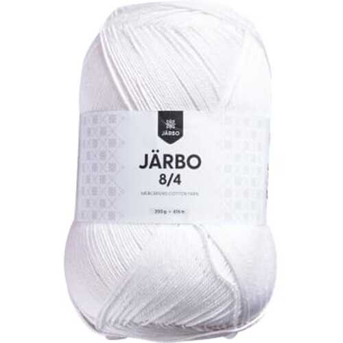 Virkgarn 8/4 Vit 200g Järbo