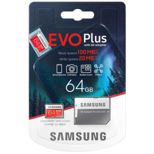 Minneskort Micro SDXC EVO 64GB C.10 Samsung