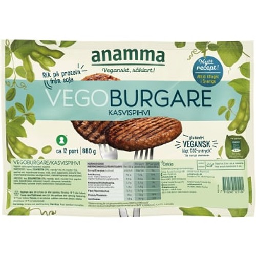 Vegoburgare Glutenfri Fryst 880g Anamma