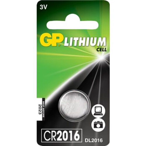 Batteri GP Aklaline Knappcell Lithium CR2016 1-p Batteristen