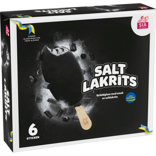 Gräddglass Saltlakrits 6-p 600ml Sia Glass
