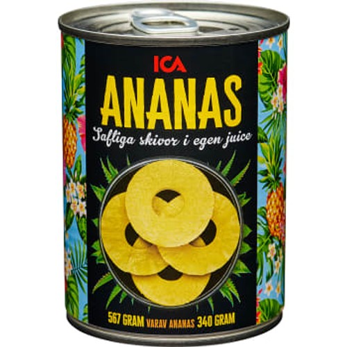 Ananasskivor i juice 567g ICA