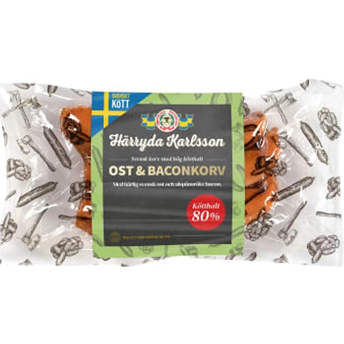 Kryddkorv Ost Bacon 210g 80% Kötthalt Härryda Karlsson