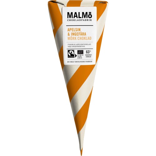 Choklad Apelsin & Ingefära 63% 90g Malmö Chokladfabrik