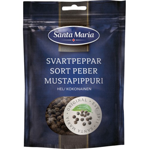 Krydda Svartpeppar Hel påse 70g Santa Maria