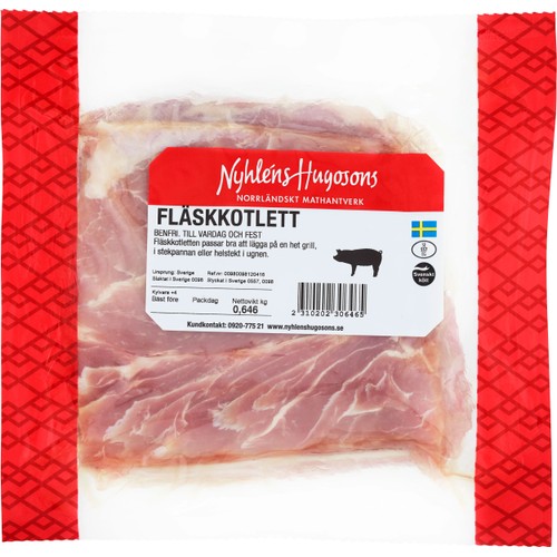 Fläskkotlett i bit ca 900g Nyhléns Hugosons