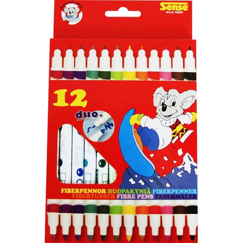 Fiberpennor dubbelspets 12-p Sense