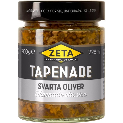Tapenade av Oliver Svarta 200g Zeta