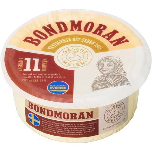 Ost Bondmoran 31% ca 2000g Gäsene Mejeri