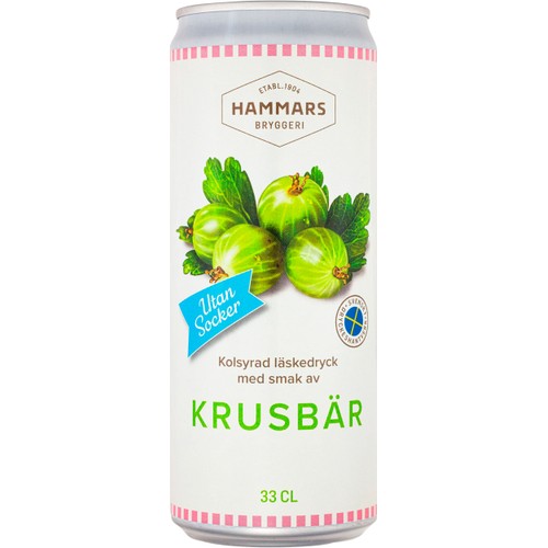 Krusbärsläsk Utan Socker 33cl Hammars Bryggeri