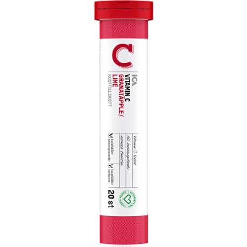 C-Vtamin Granatäpple Brustablett 20-p ICA Hjärtat