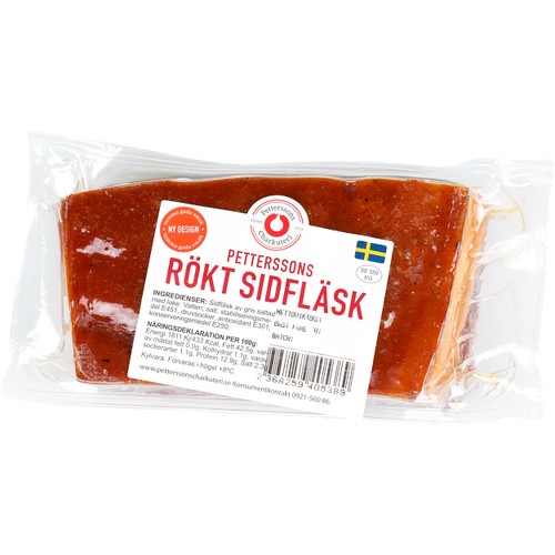 Sidfläsk rökt ca 400g Petterssons Charkuteri