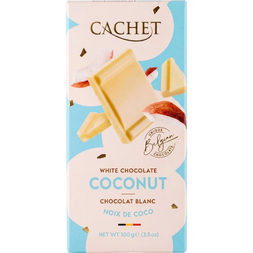 Choklad Vit Med Kokosnöt 100g Cachet