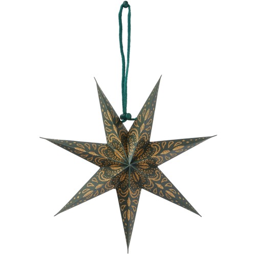 Stjärna Mini 20 cm grön / guld ICA