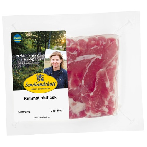 Sidfläsk Färskt Rimmat i bit ca 800g Smålandskött