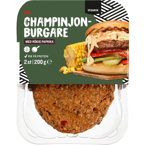 Champinjonburgare Rökig paprika 2x100g 200g ICA 