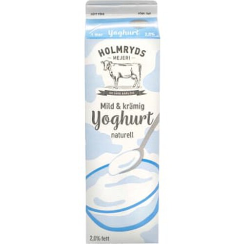 Yoghurt 2,0% Naturell 1l Holmryds Mejeri