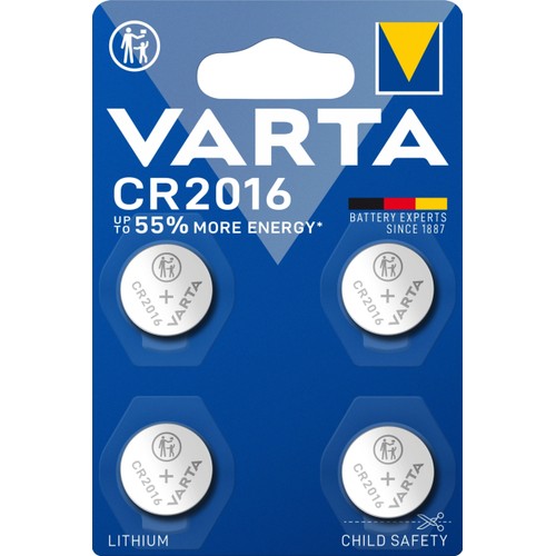 Knappcellsbatteri CR2016 4-p