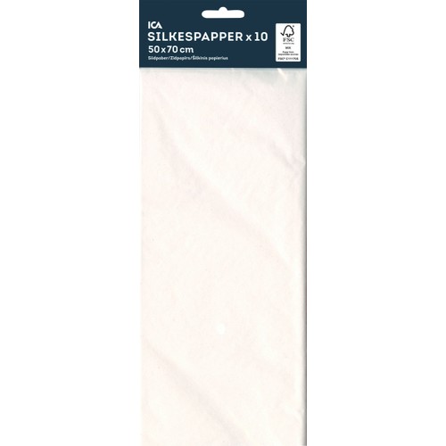 Silkespapper vit, 10 ark