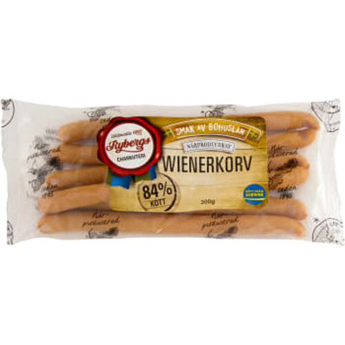 Wienerkorv 84% Kötthalt 300g Rybergs Charkuteri