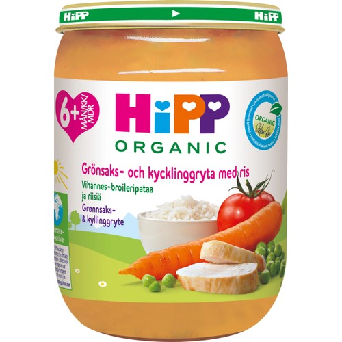 Ris grönsaker & kyckling Från 6m Eko 190g Hipp