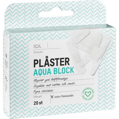 Plåster Aqua Block 20-p ICA Hjärtat