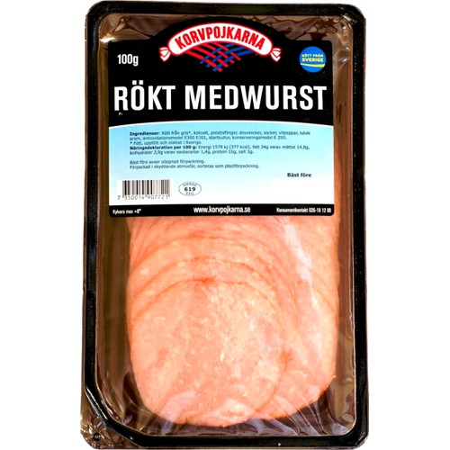 Medwurst Rökt 100g Korvpojkarna