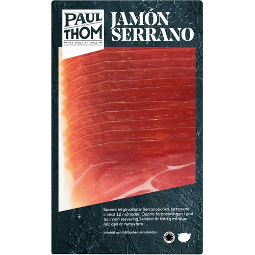 Skinka Serrano Skivad 70g PAUL och THOM