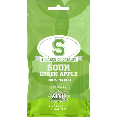 Tuggummi Sour Apple 31,5g Zinq