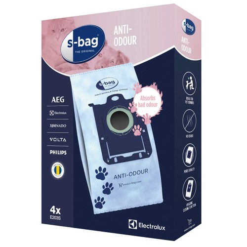 Dammsugarpåse  E203S s-bag® Anti-Odour 4p Electrolux