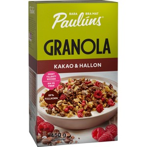 Granola Kakao & hallon 450g Pauluns