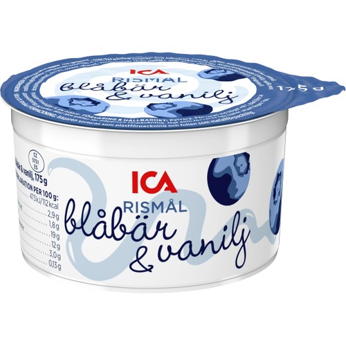 Rismål Blåbär Vanilj 2,9% 175g ICA