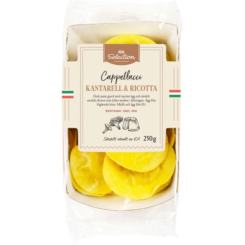 Pasta Cappellacci Kantarell Ricotta Färsk 250g ICA Selection