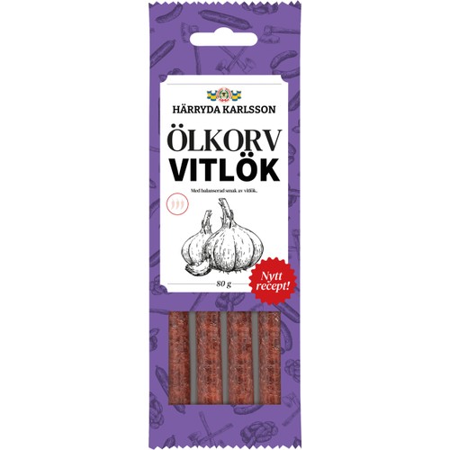 Ölkorv Vitlök 4-p 80g Härryda Karlsson