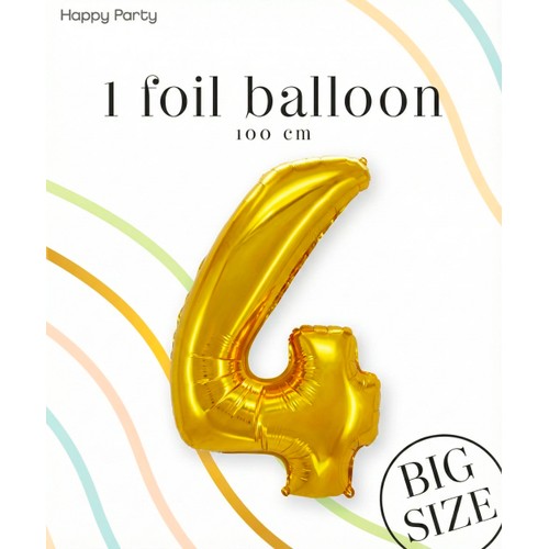 Folieb guld 4 100cm Happy Party