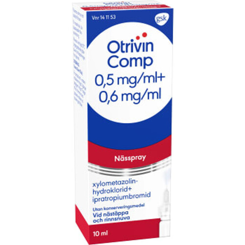 Nässpray Comp 0,5 mg/ml + 0,6 mg/ml 10ml Otrivin