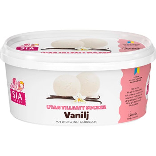 Gräddglass Vanilj utan tillsatt socker 750ml SIA Glass