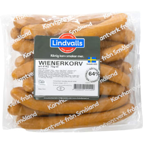 Wienerkorv 64% Kötthalt 1,4kg Lindvalls
