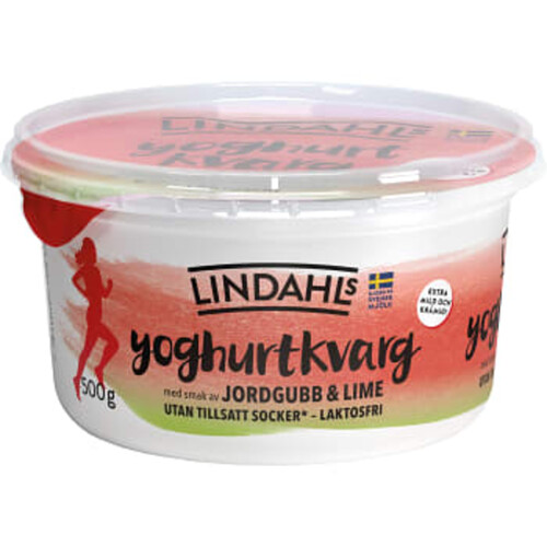 Yoghurtkvarg Jordgubb & Lime laktosfri 500g Lindahls